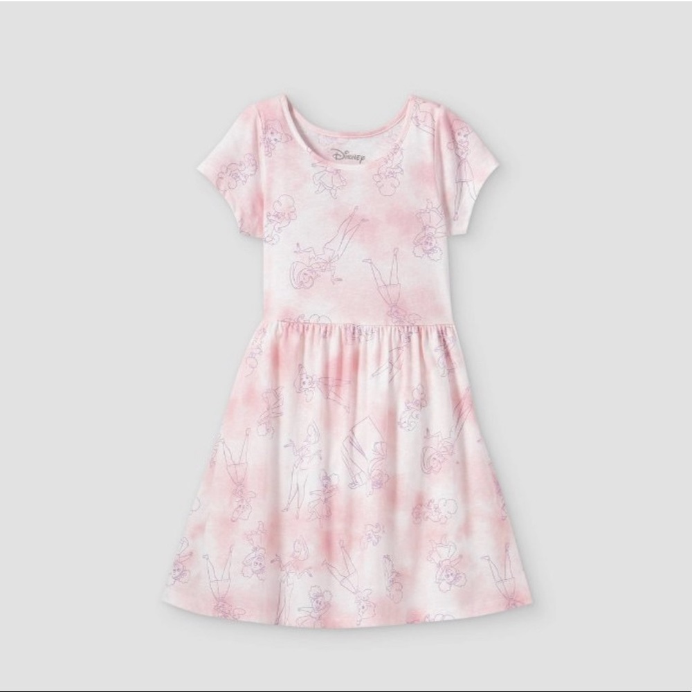 Nwt girls Disney proud family skater dress Sz large 10/12 SS short sleeve pink
